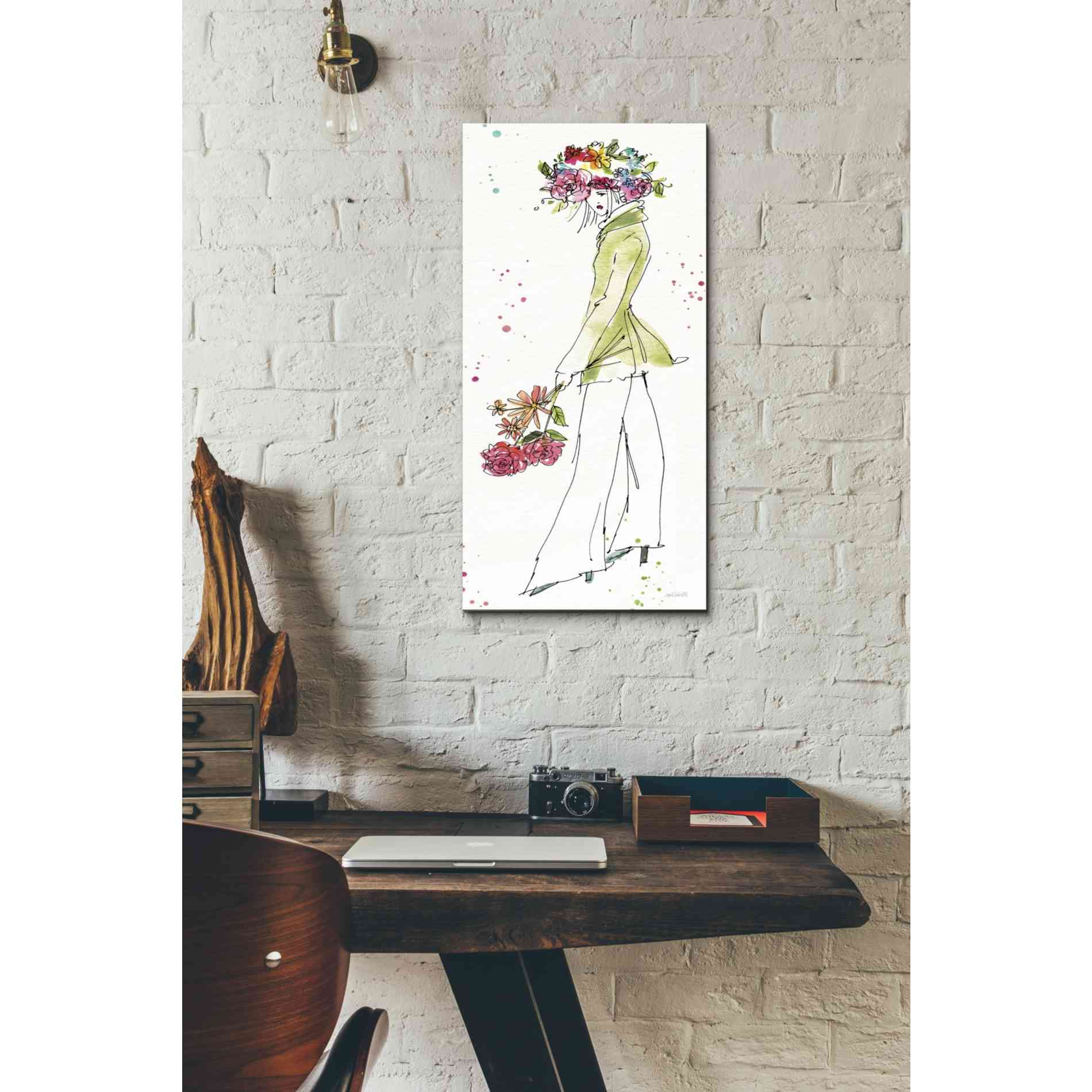 'Floral Figures VII' by Anne Tavoletti, Canvas Wall Art,12 x 24