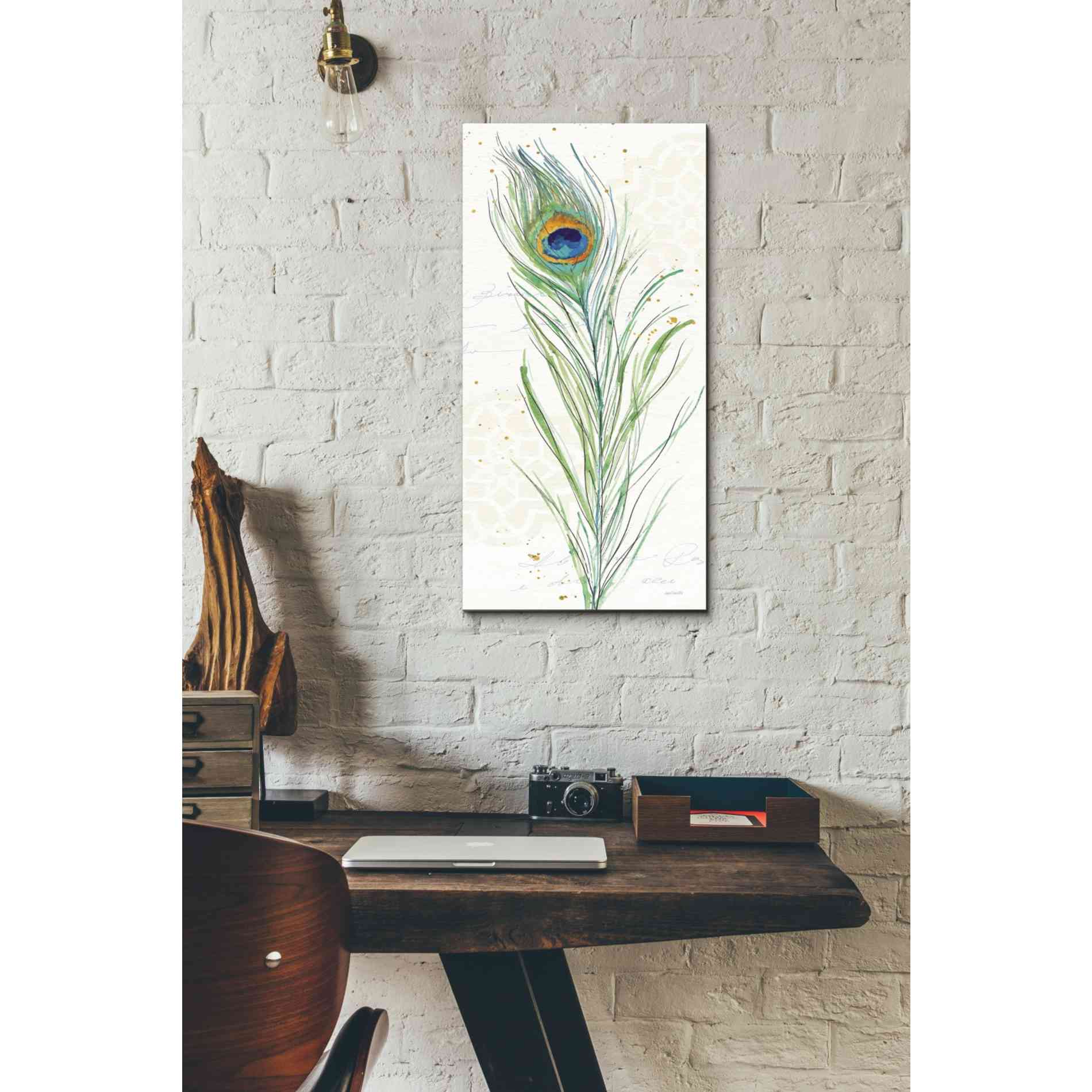 'Peacock Garden VI' by Anne Tavoletti, Canvas Wall Art,12 x 24