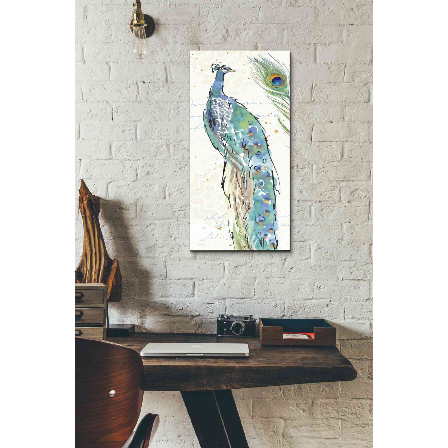 'Peacock Garden IV' by Anne Tavoletti, Canvas Wall Art,12 x 24
