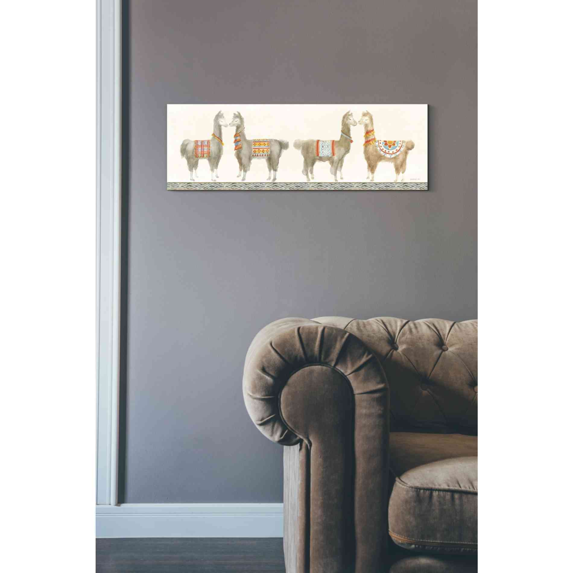 'Festive Llama V' by Danhui Nai, Canvas Wall Art,12 x 36