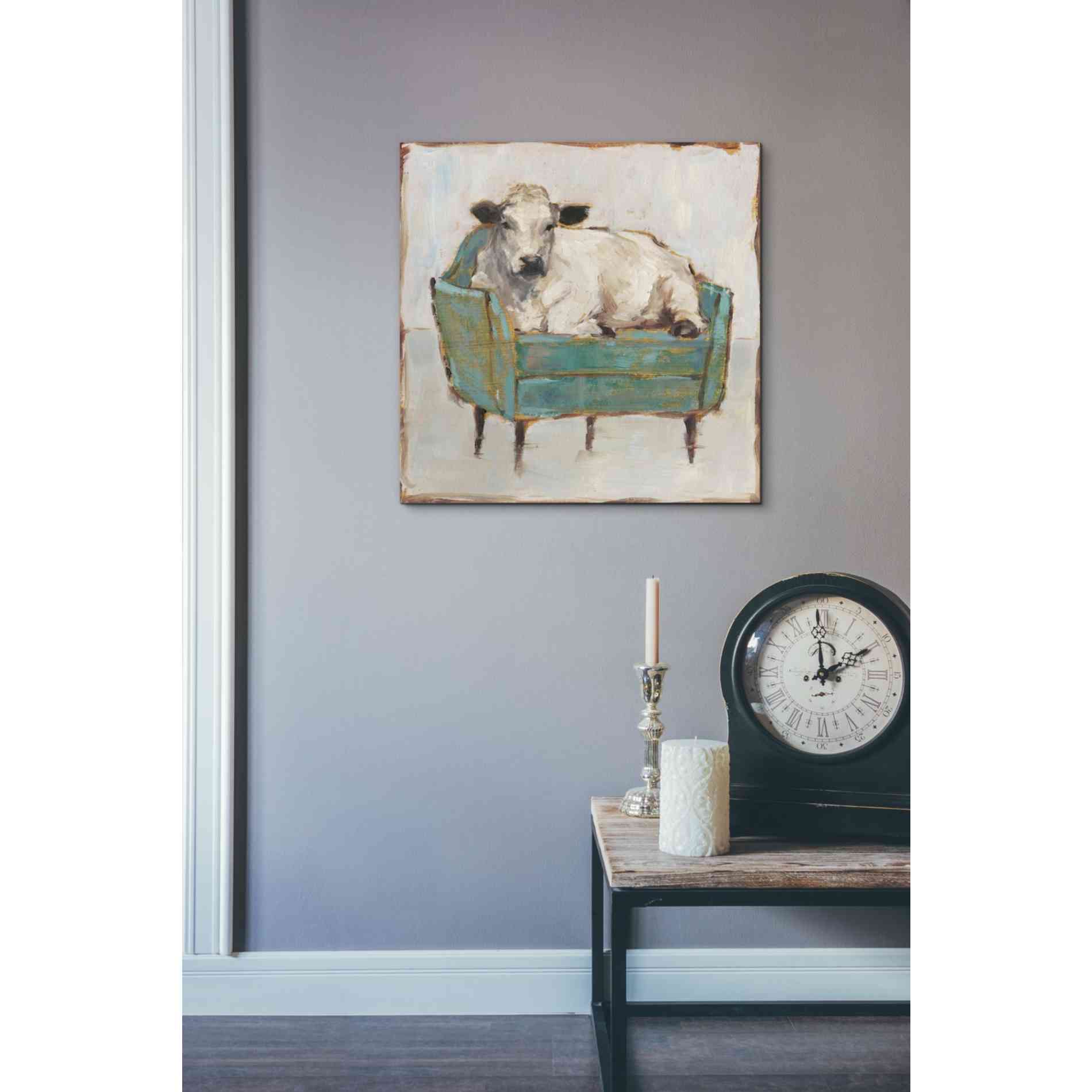 'Moo-ving In I' by Ethan Harper, Canvas Wall Art,18 x 18