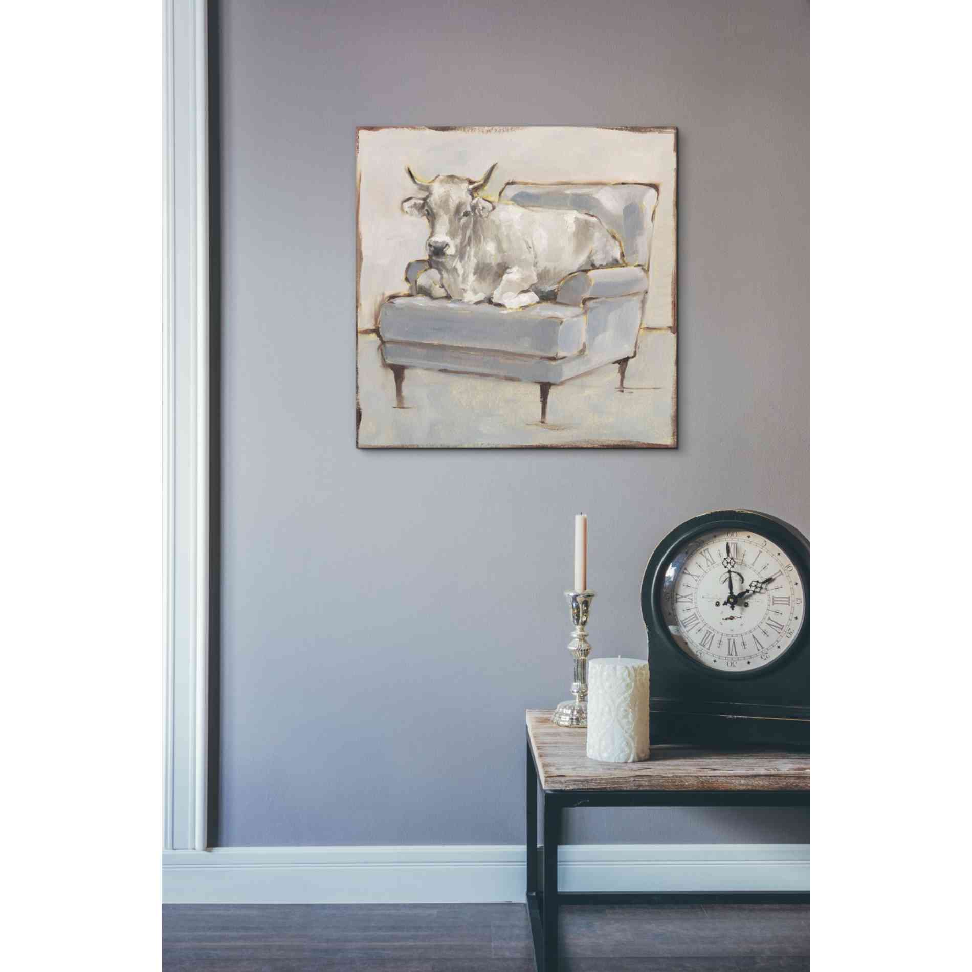 'Moo-ving In III' by Ethan Harper, Canvas Wall Art,18 x 18