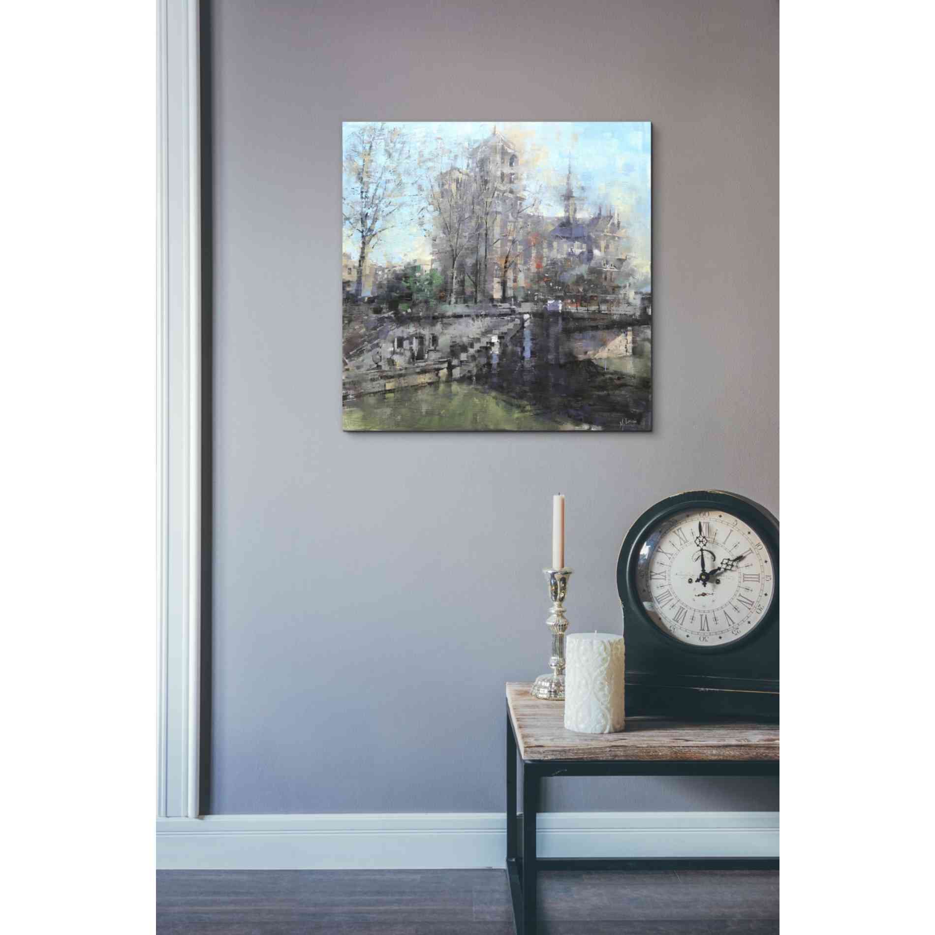 'Notre Dame on the Seine' by Mark Lague, Canvas Wall Art,18 x 18