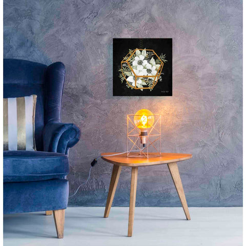 Image of 'Gold Geometric Hexagon' by Cindy Jacobs, Canvas Wall Art,18 x 18