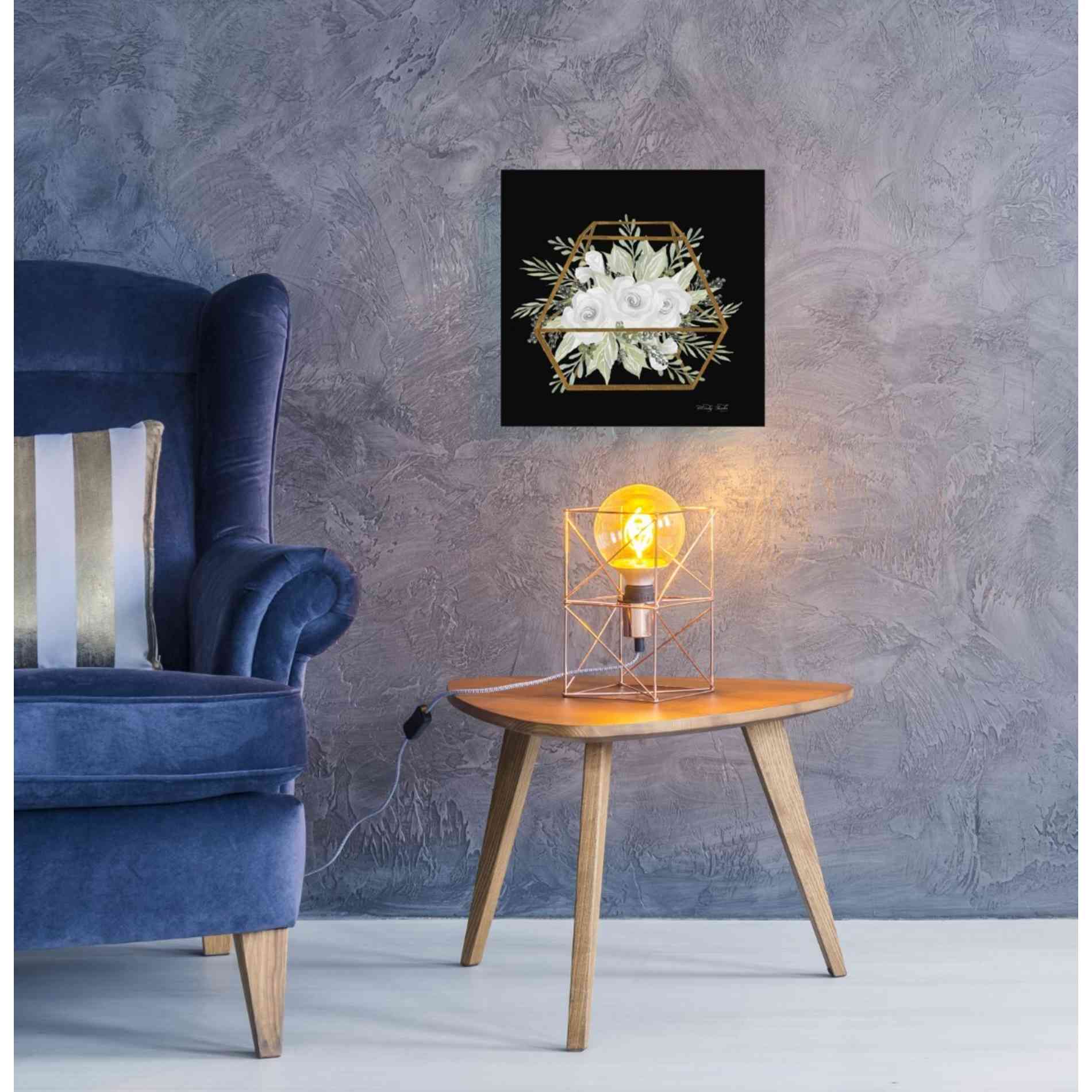 'Gold Geometric Polygon' by Cindy Jacobs, Canvas Wall Art,18 x 18