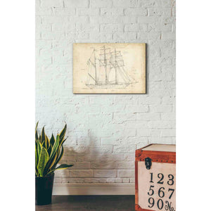 'Sailboat Blueprint I' by Ethan Harper Canvas Wall Art,26 x 18