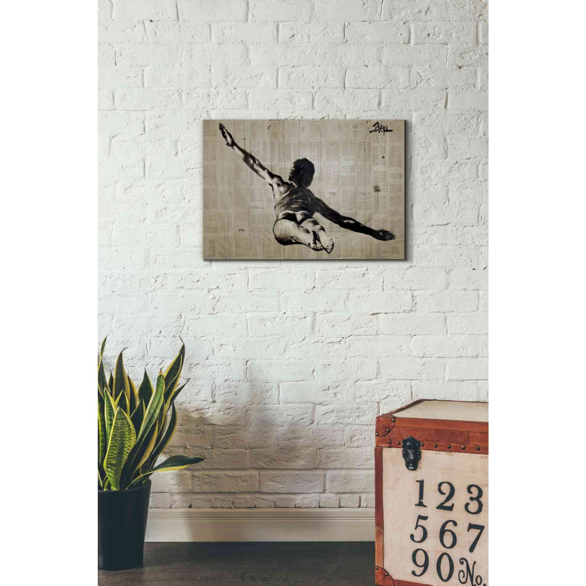 'Flying Free Man' by Loui Jover, Canvas Wall Art,26 x 18