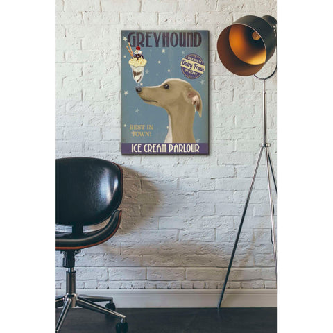 Image of 'Greyhound, Tan, Ice Cream,' by Fab Funky, Giclee Canvas Wall Art