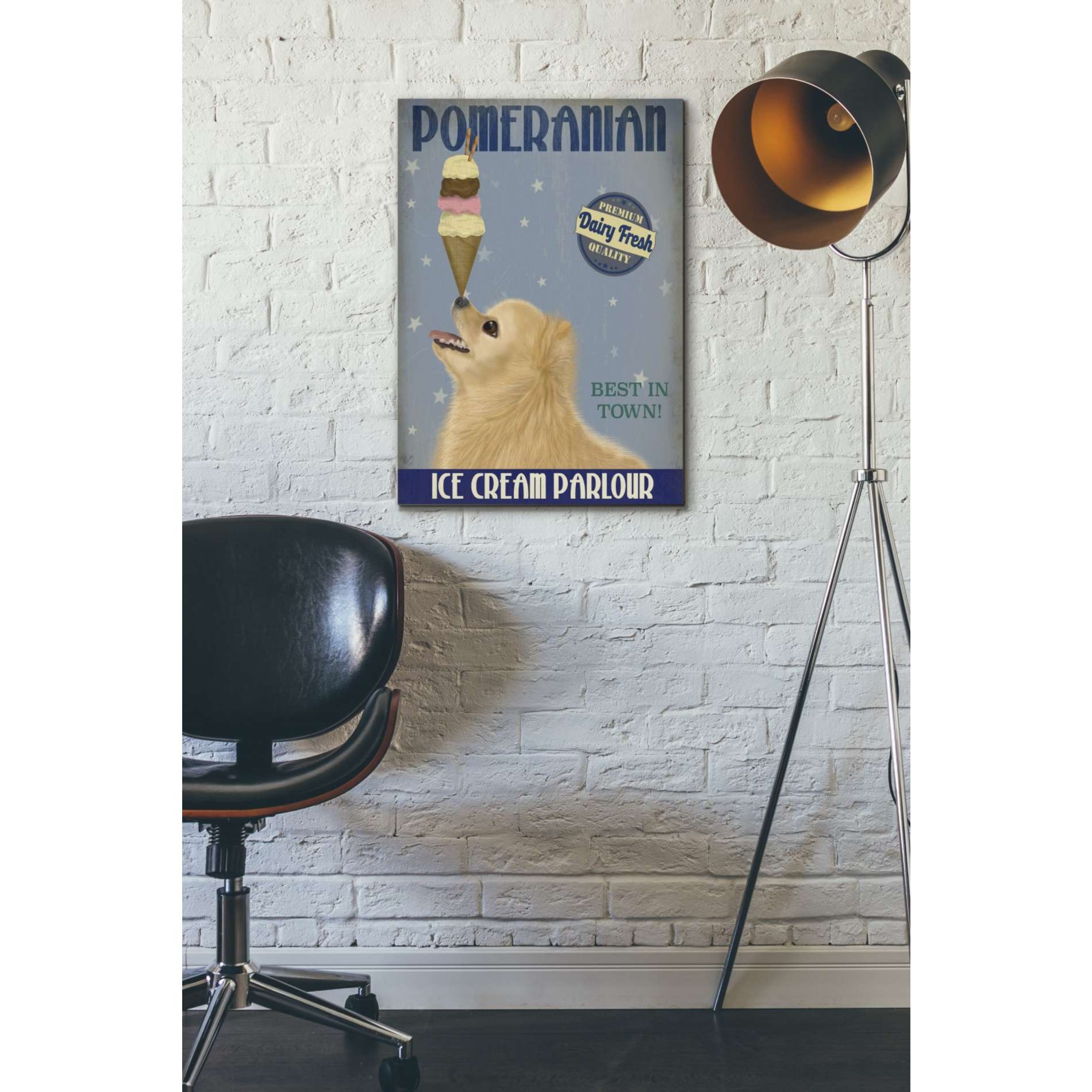 'Pomeranian Ice Cream,' by Fab Funky, Giclee Canvas Wall Art