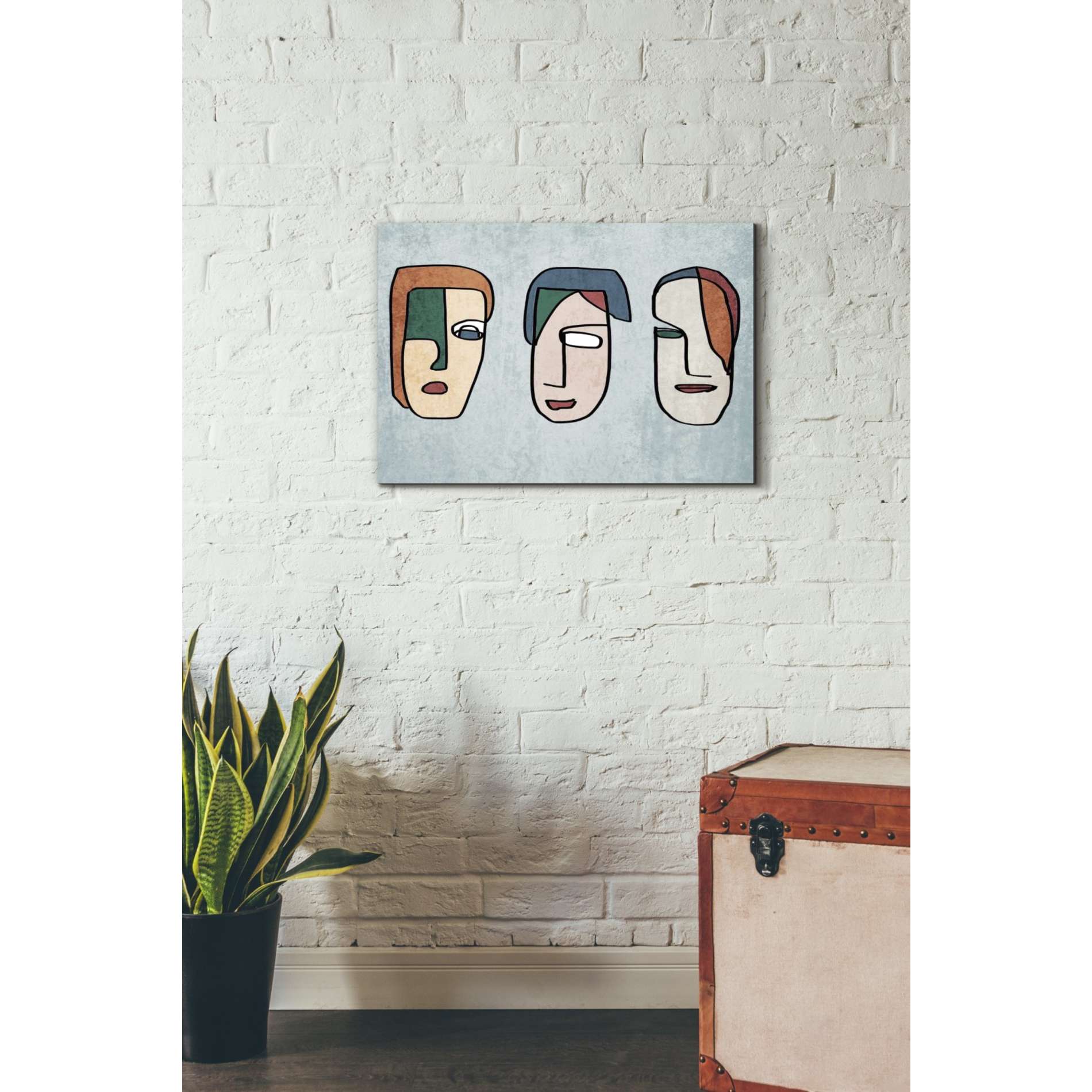 'FACES LINE ART 2' by Irena Orlov, Canvas Wall Art,26 x 18
