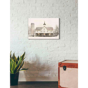 'Christmas Star Barn with Lights' by Lori Deiter, Canvas Wall Art,26 x 18