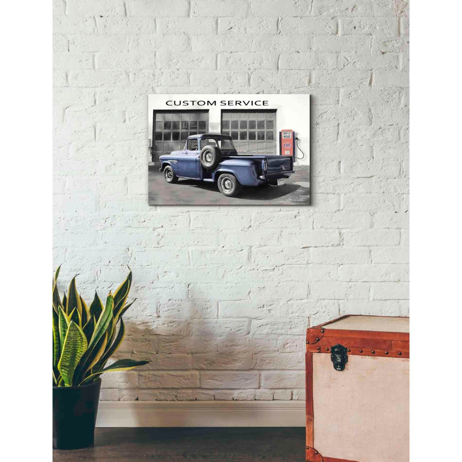 'Gulf Service Station' by Lori Deiter, Canvas Wall Art,26 x 18