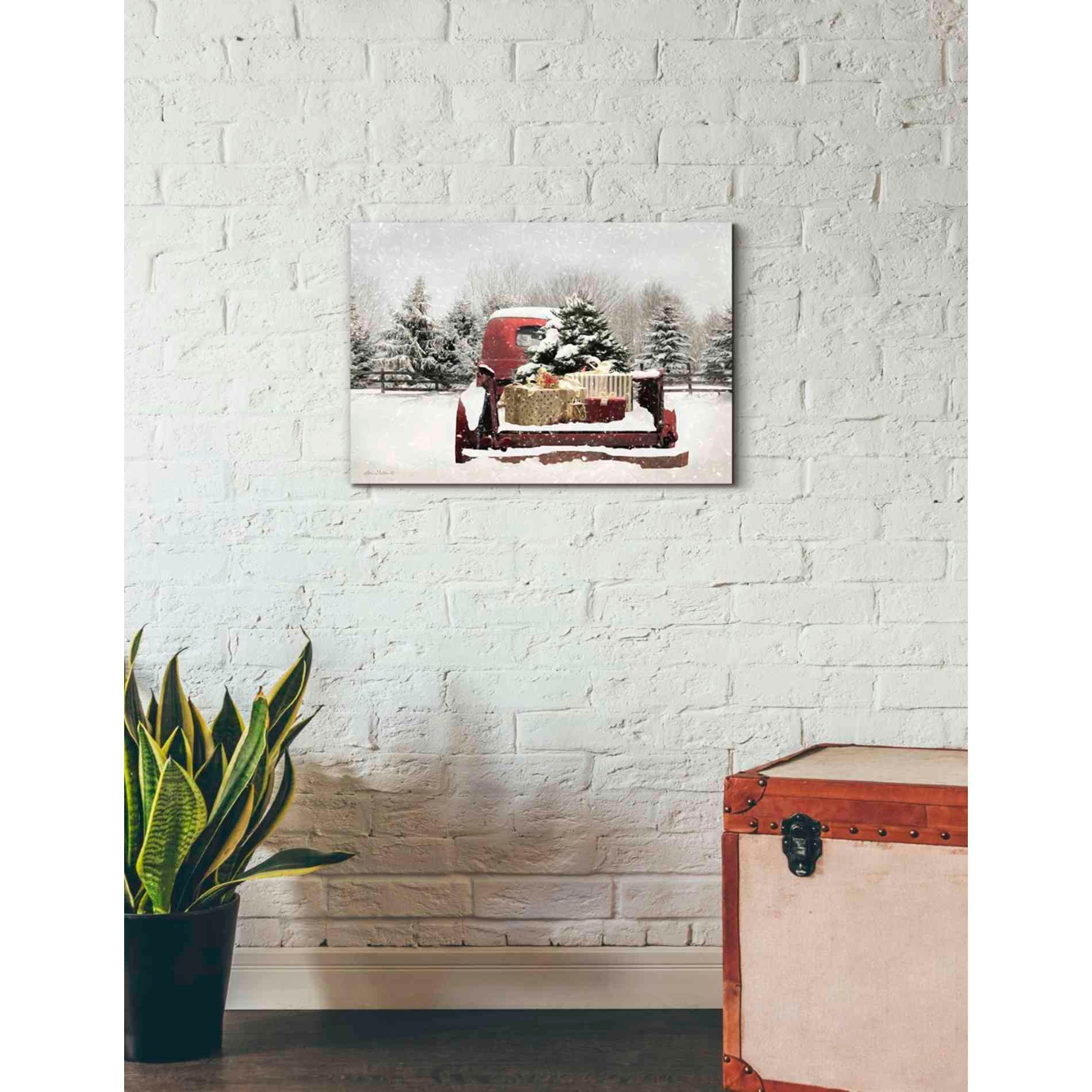 'Snowy Presents' by Lori Deiter, Canvas Wall Art,26 x 18