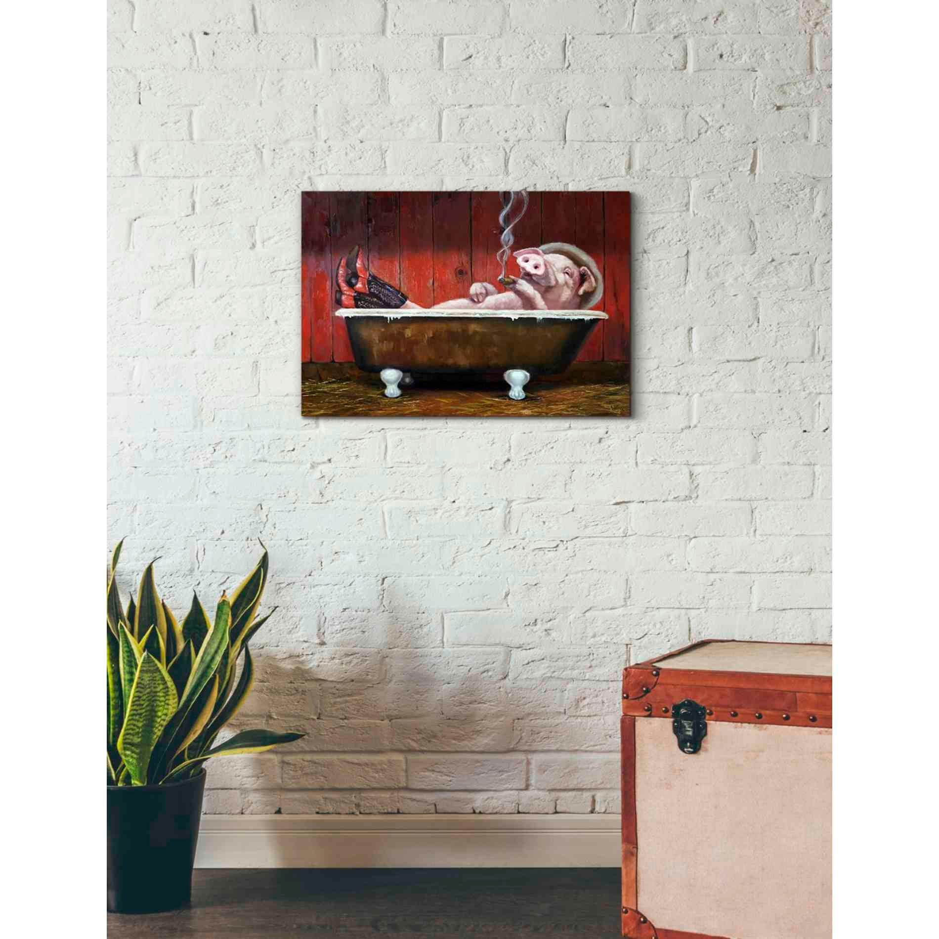 'Hog Heaven' by Lucia Heffernan, Canvas Wall Art,26 x 18