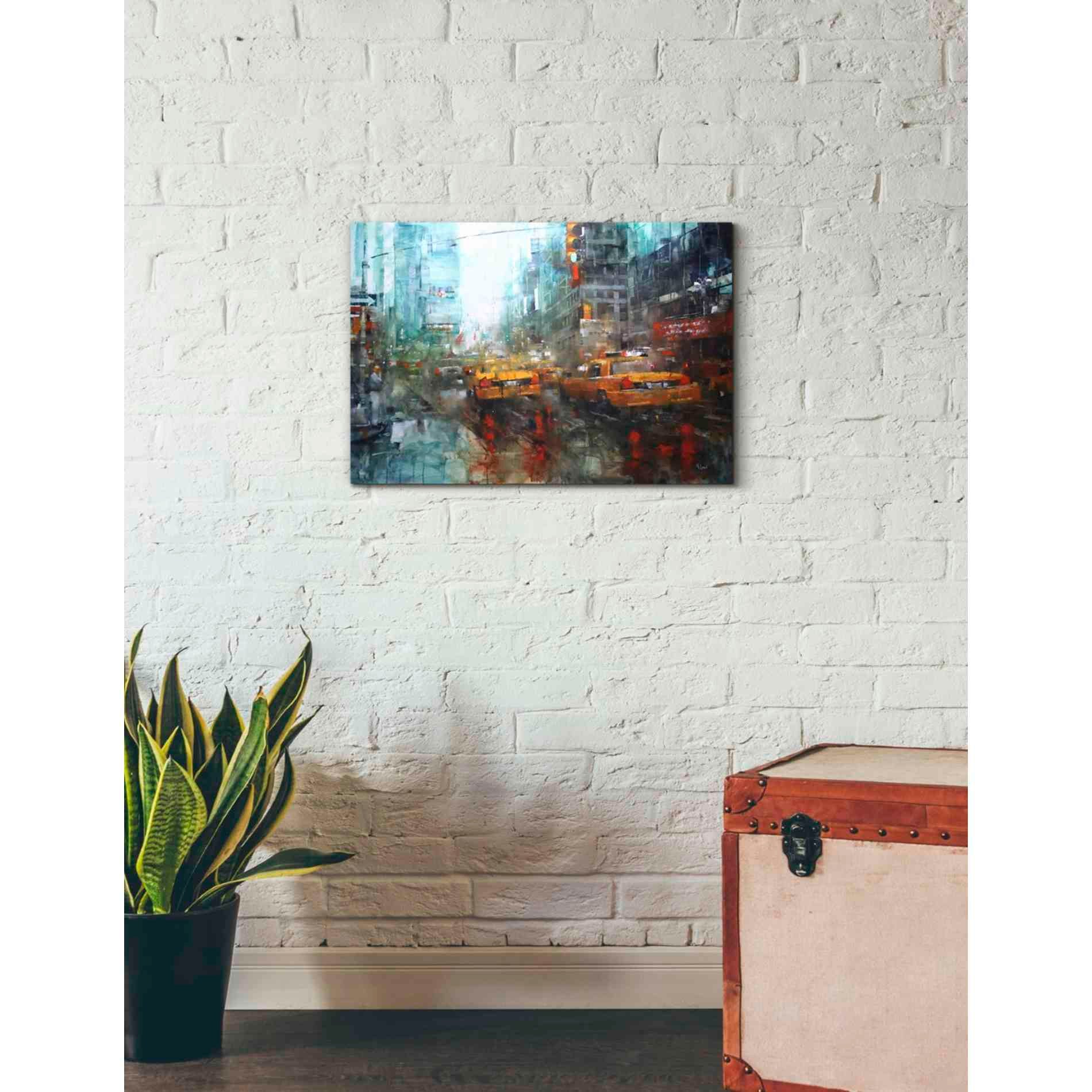 'Times Square Reflections' by Mark Lague, Canvas Wall Art,26 x 18