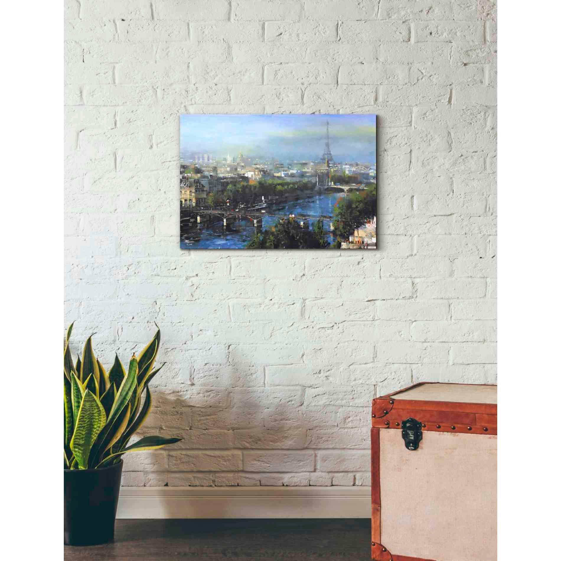 'Paris Pedestrian Bridge' by Mark Lague, Canvas Wall Art,26 x 18