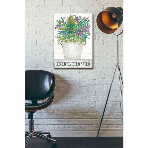 Image of 'Believe Succulents' by Cindy Jacobs, Canvas Wall Art,18 x 26