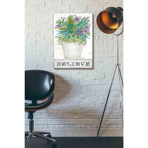 'Believe Succulents' by Cindy Jacobs, Canvas Wall Art,18 x 26