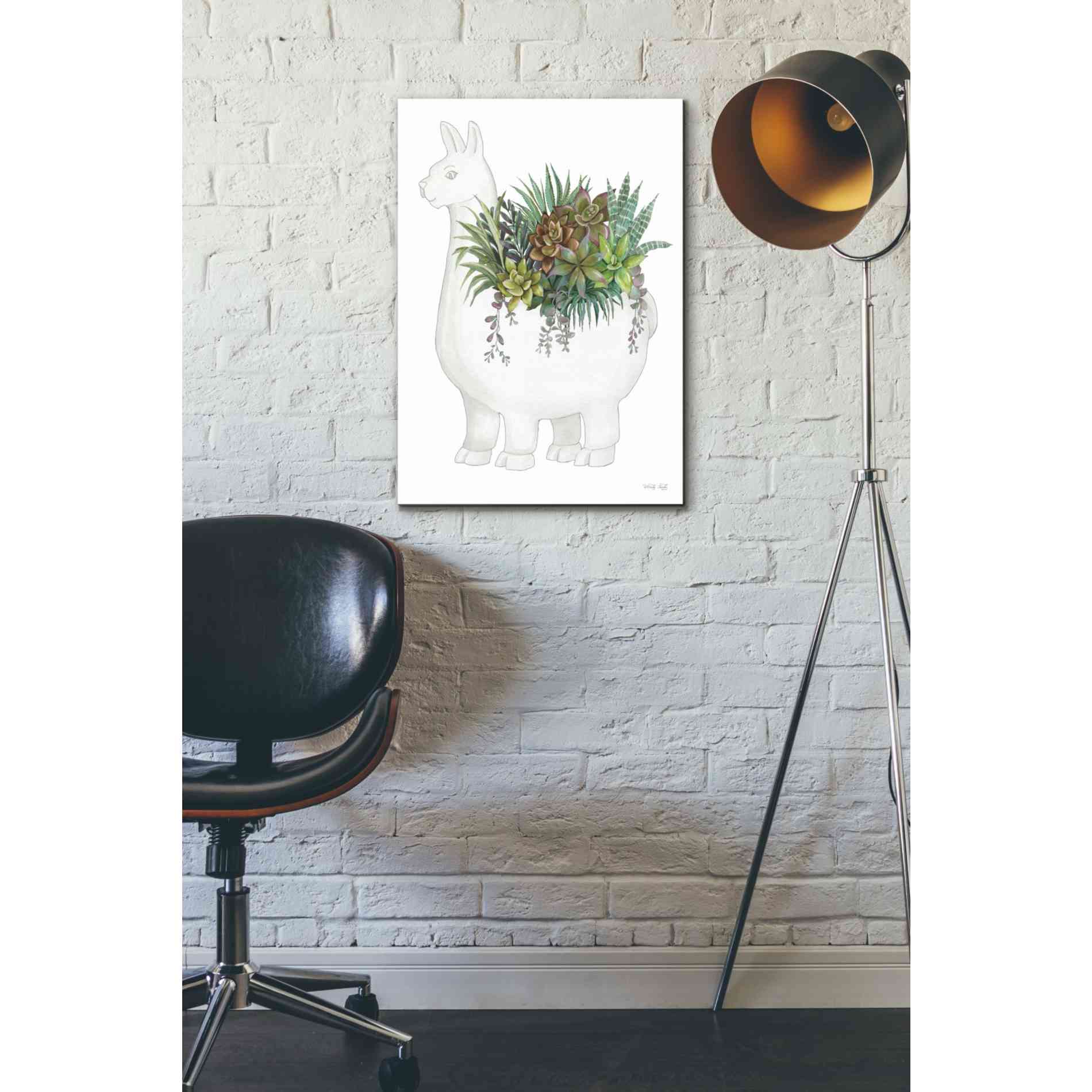 'Proud Llama Pot II' by Cindy Jacobs, Canvas Wall Art,18 x 26