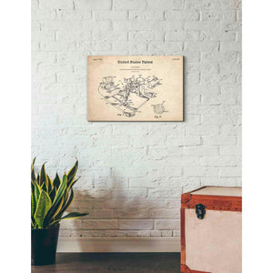 '3D Printer Blueprint Patent Parchment' Canvas Wall Art,26 x 18