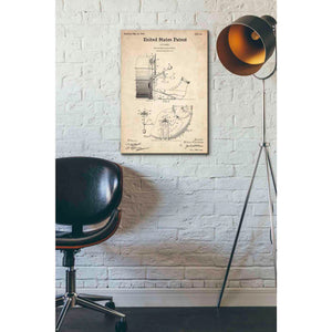 'Drum and Cymbal Blueprint Patent Parchment' Canvas Wall Art,18 x 26