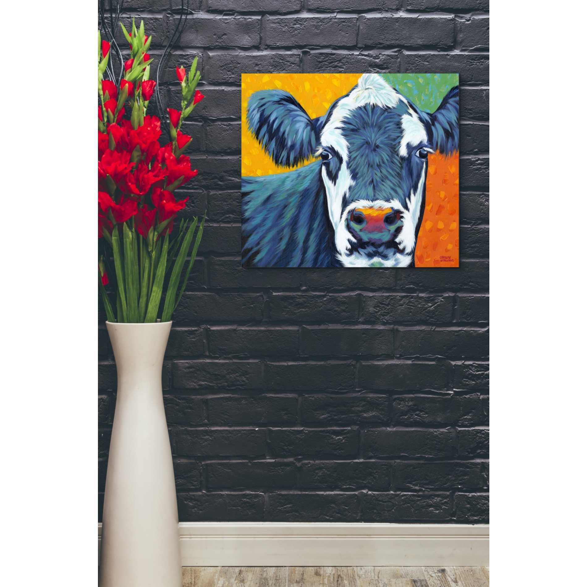 'Colorful Country Cows I' by Carolee Vitaletti, Giclee Canvas Wall Art
