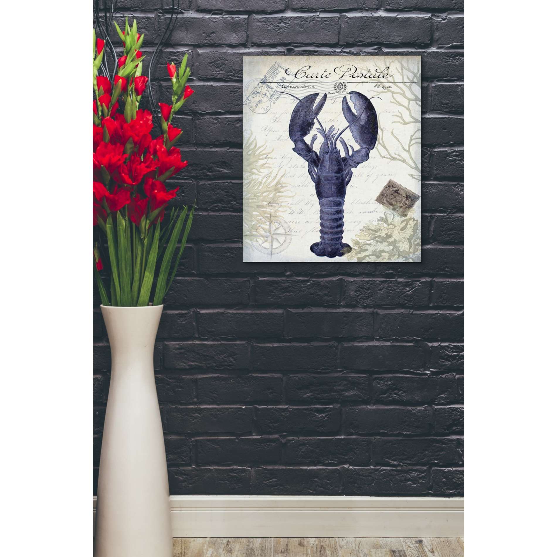 'Seaside Postcard Cream d,' by Fab Funky, Giclee Canvas Wall Art