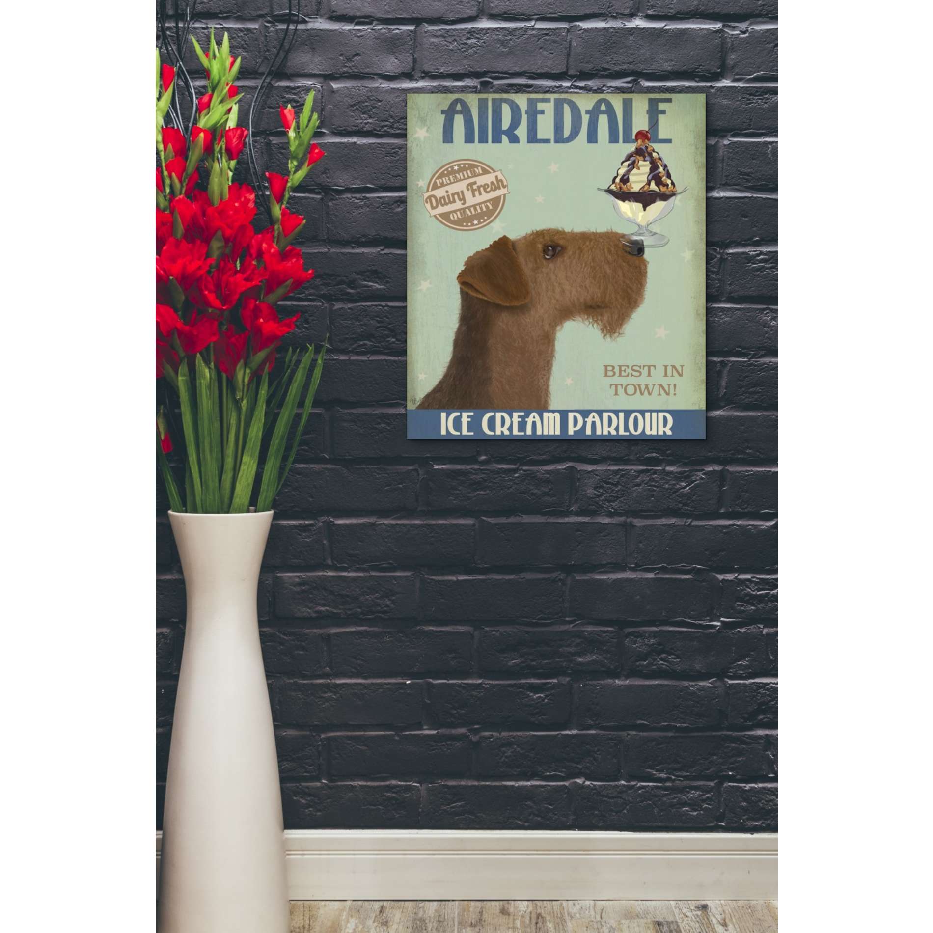 'Airedale Ice Cream,' by Fab Funky, Giclee Canvas Wall Art