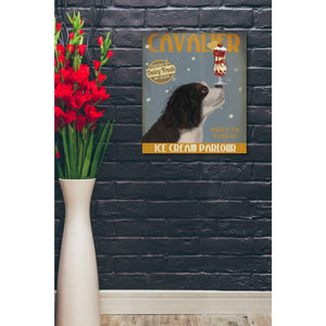 'Cavalier King Charles, Black White, Ice Cream,' by Fab Funky, Giclee Canvas Wall Art
