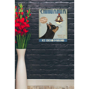 'Chihuahua, Black and Ginger, Ice Cream,' by Fab Funky, Giclee Canvas Wall Art