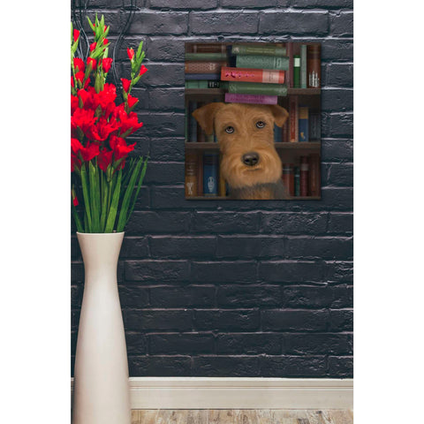 Image of 'Airedale and Books,' by Fab Funky, Giclee Canvas Wall Art