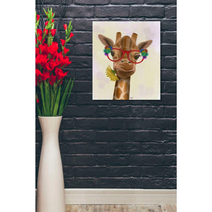 'Giraffe and Flower Glasses 3' by Fab Funky, Giclee Canvas Wall Art