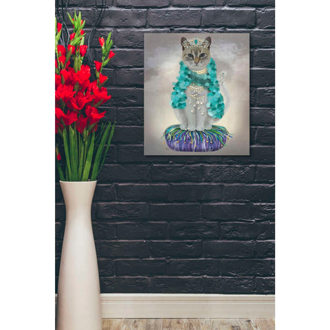Image of 'Grey Cat With Bells, Full' by Fab Funky, Giclee Canvas Wall Art