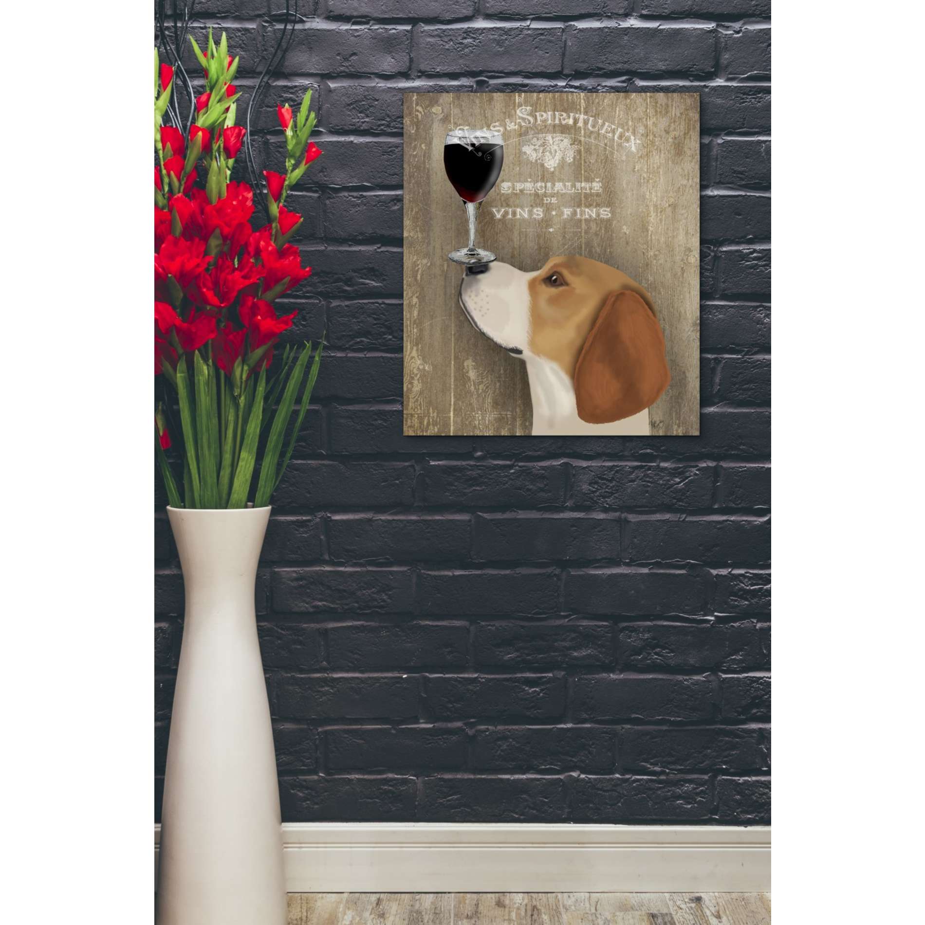 'Dog Au Vin Beagle' by Fab Funky, Giclee Canvas Wall Art