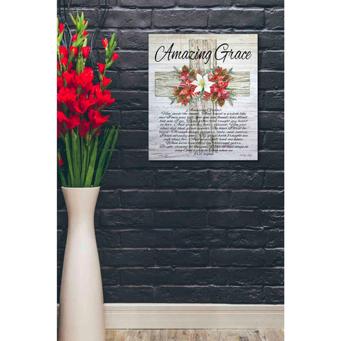 Image of 'Amazing Grace Christmas Cross' by Cindy Jacobs, Canvas Wall Art,20 x 24