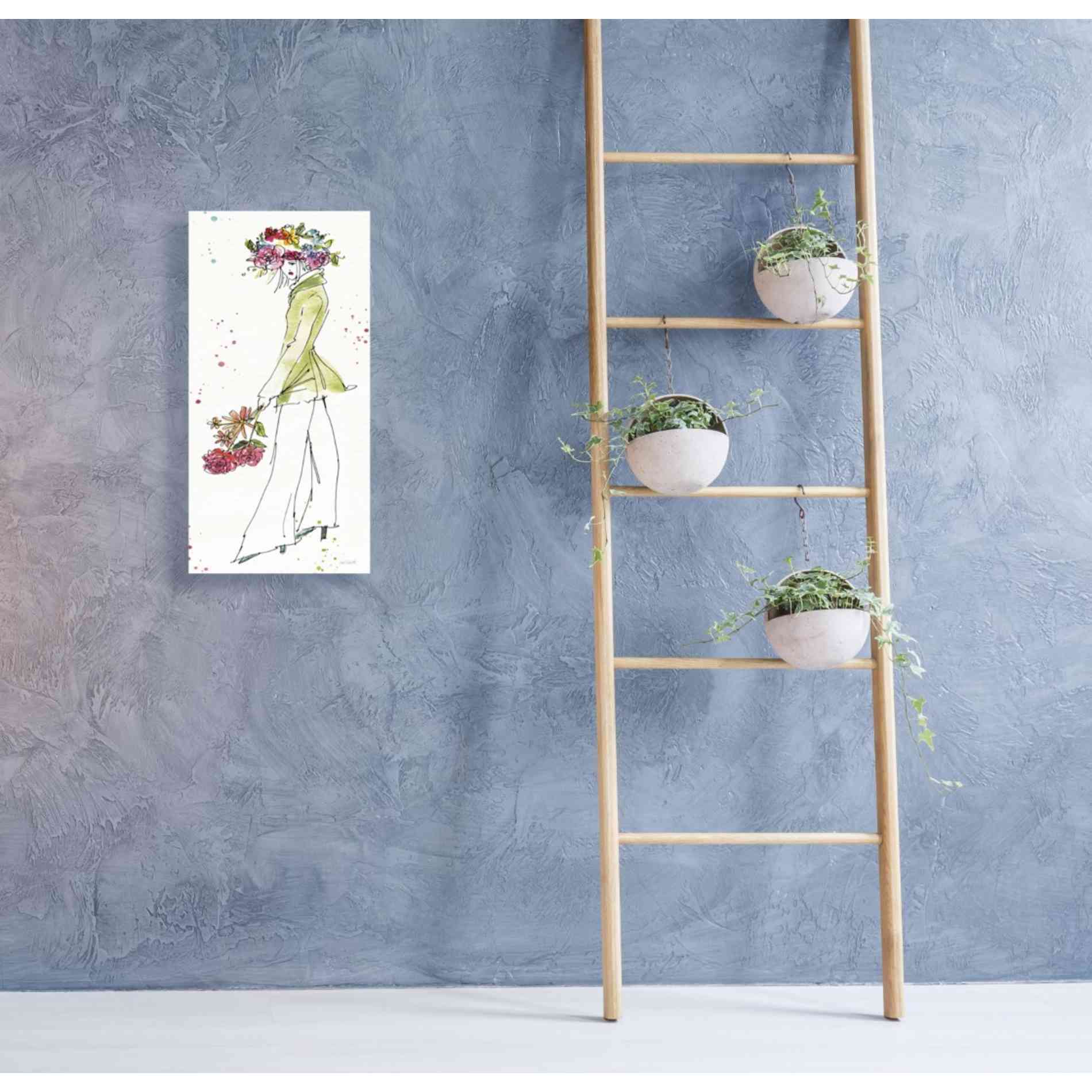 'Floral Figures VII' by Anne Tavoletti, Canvas Wall Art,20 x 40