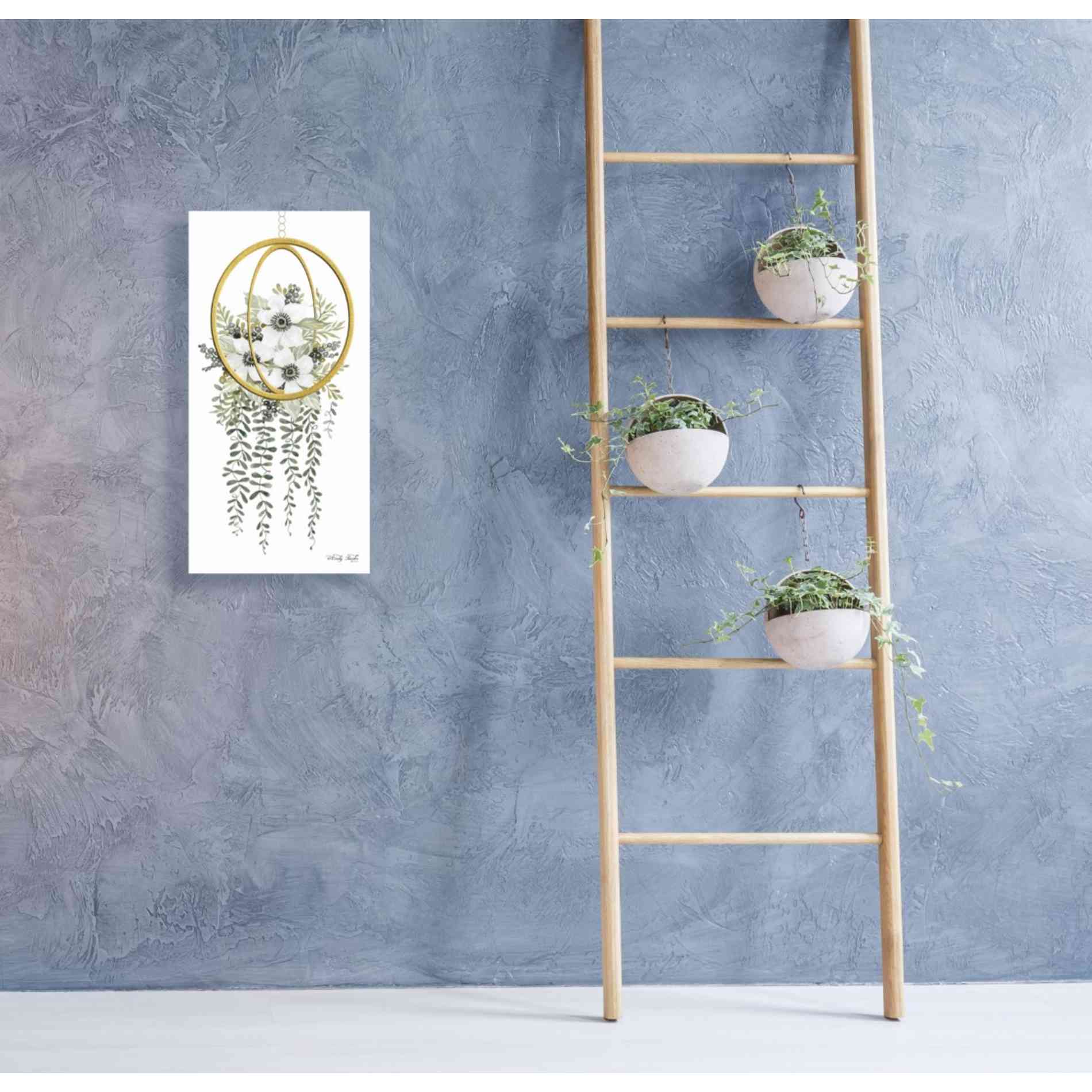 'Gold Geometric Circle & Ivy' by Cindy Jacobs, Giclee Canvas Wall Art
