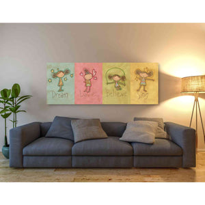 'Dream Love Believe Sing' by Anne Tavoletti, Canvas Wall Art,60 x 20