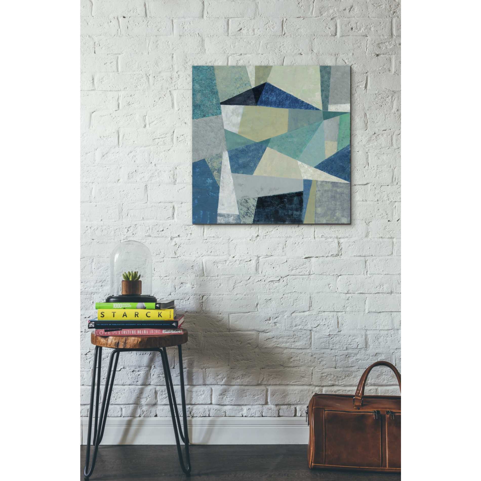 'Indigo Geo Metric' by Silvia Vassileva, Canvas Wall Art,26 x 26