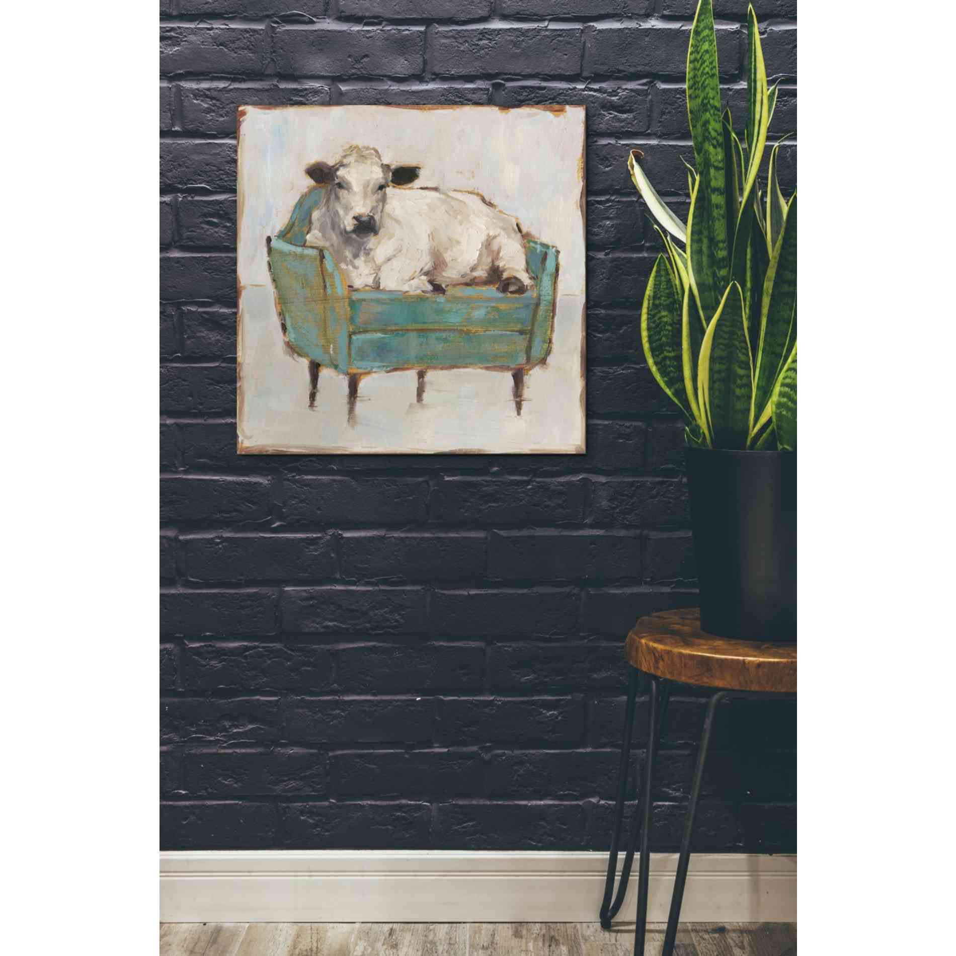 'Moo-ving In I' by Ethan Harper, Canvas Wall Art,26 x 26