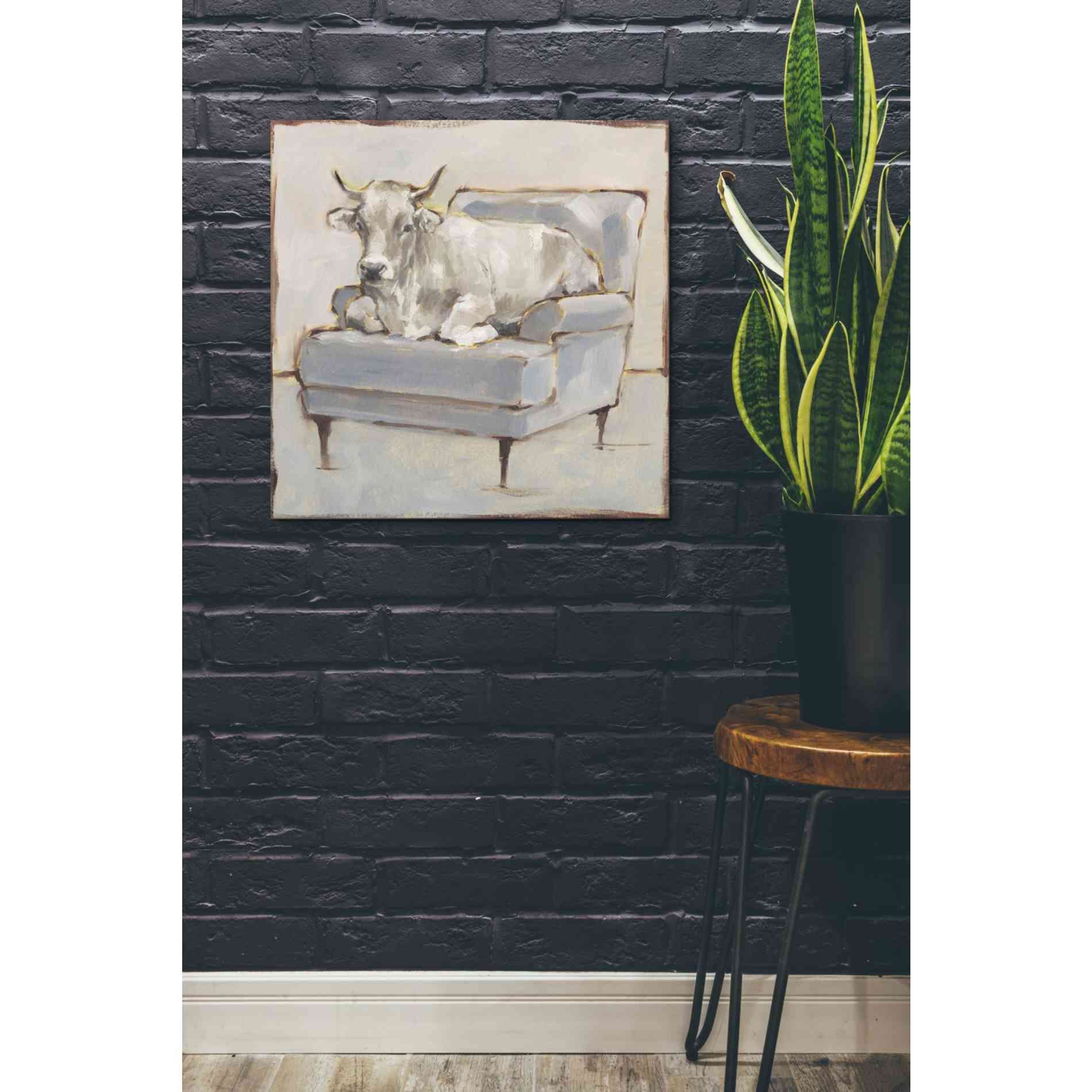 'Moo-ving In III' by Ethan Harper, Canvas Wall Art,26 x 26