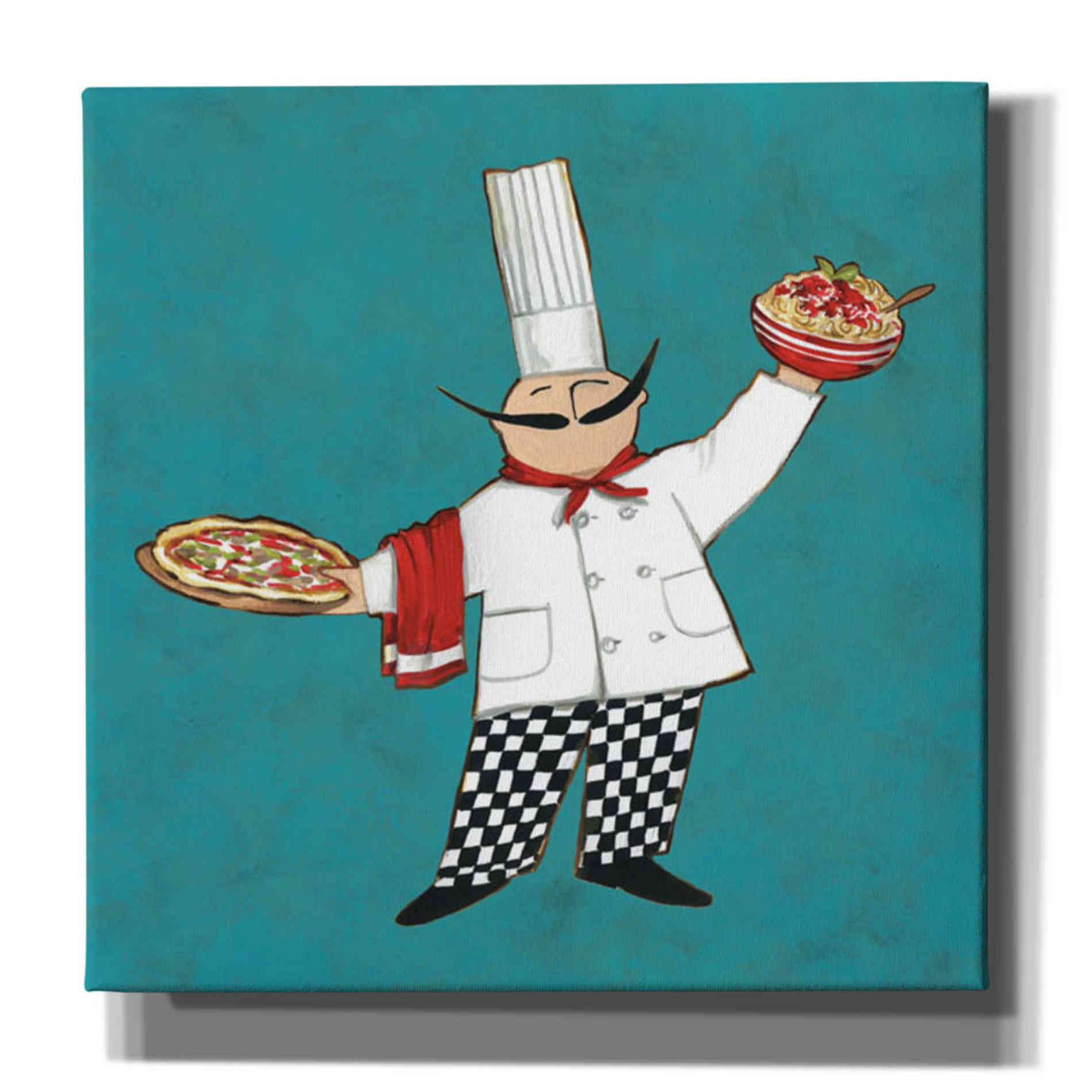 'Pasta Chef in Color' by Anne Tavoletti, Canvas Wall Art,26 x 26