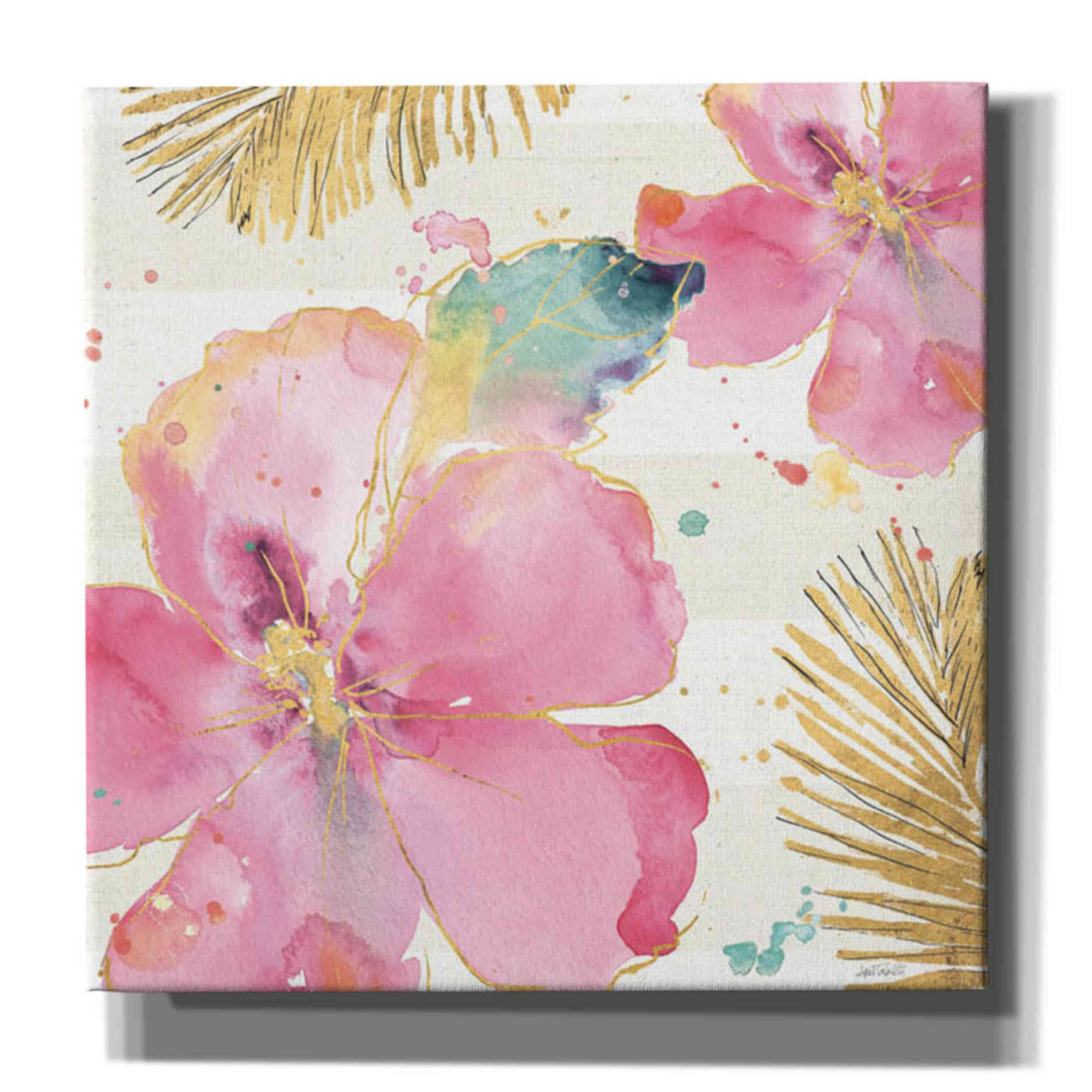 'Flamingo Fever VIII' by Anne Tavoletti, Canvas Wall Art,26 x 26
