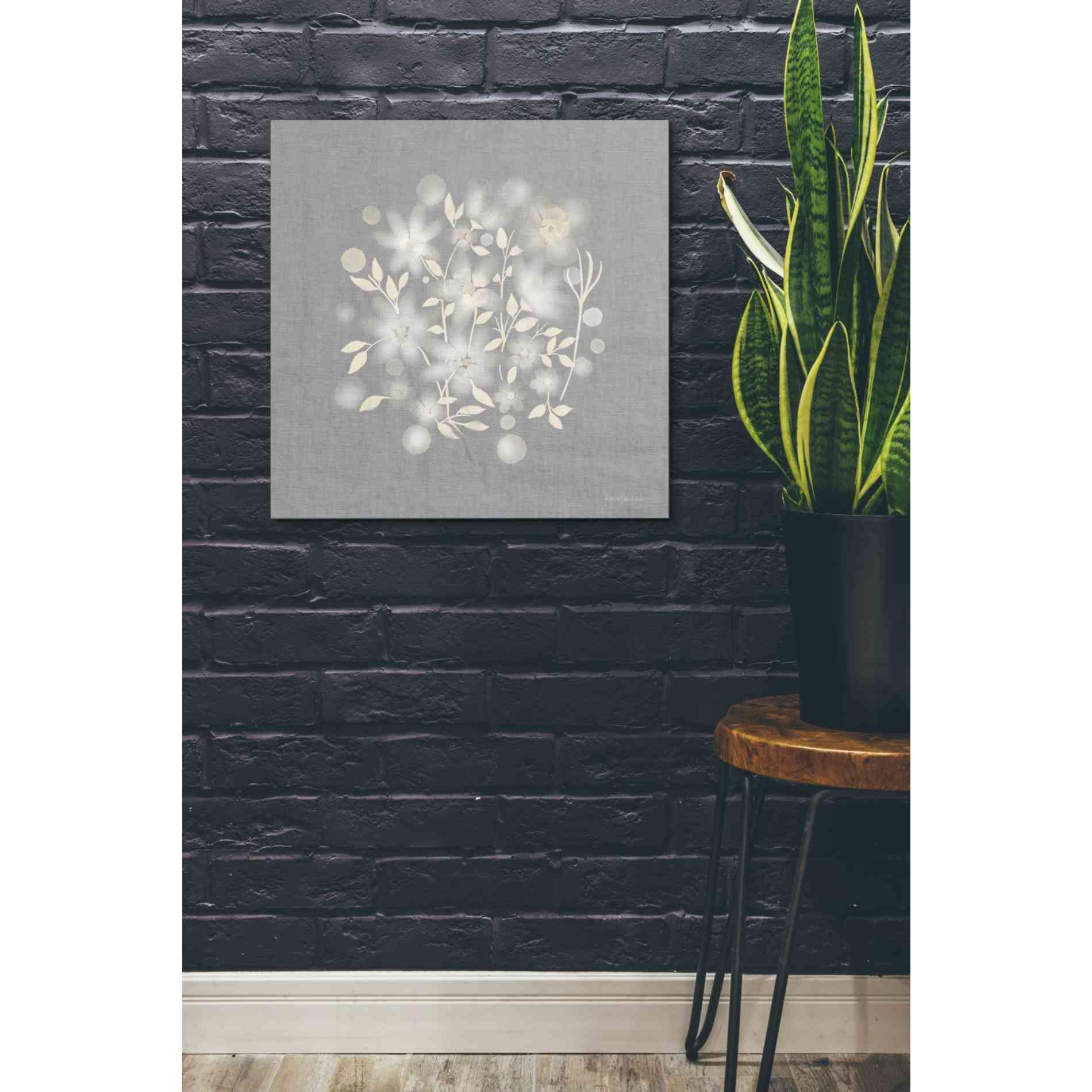 'Flower Bunch on Linen III' by Bluebird Barn, Canvas Wall Art,26 x 26