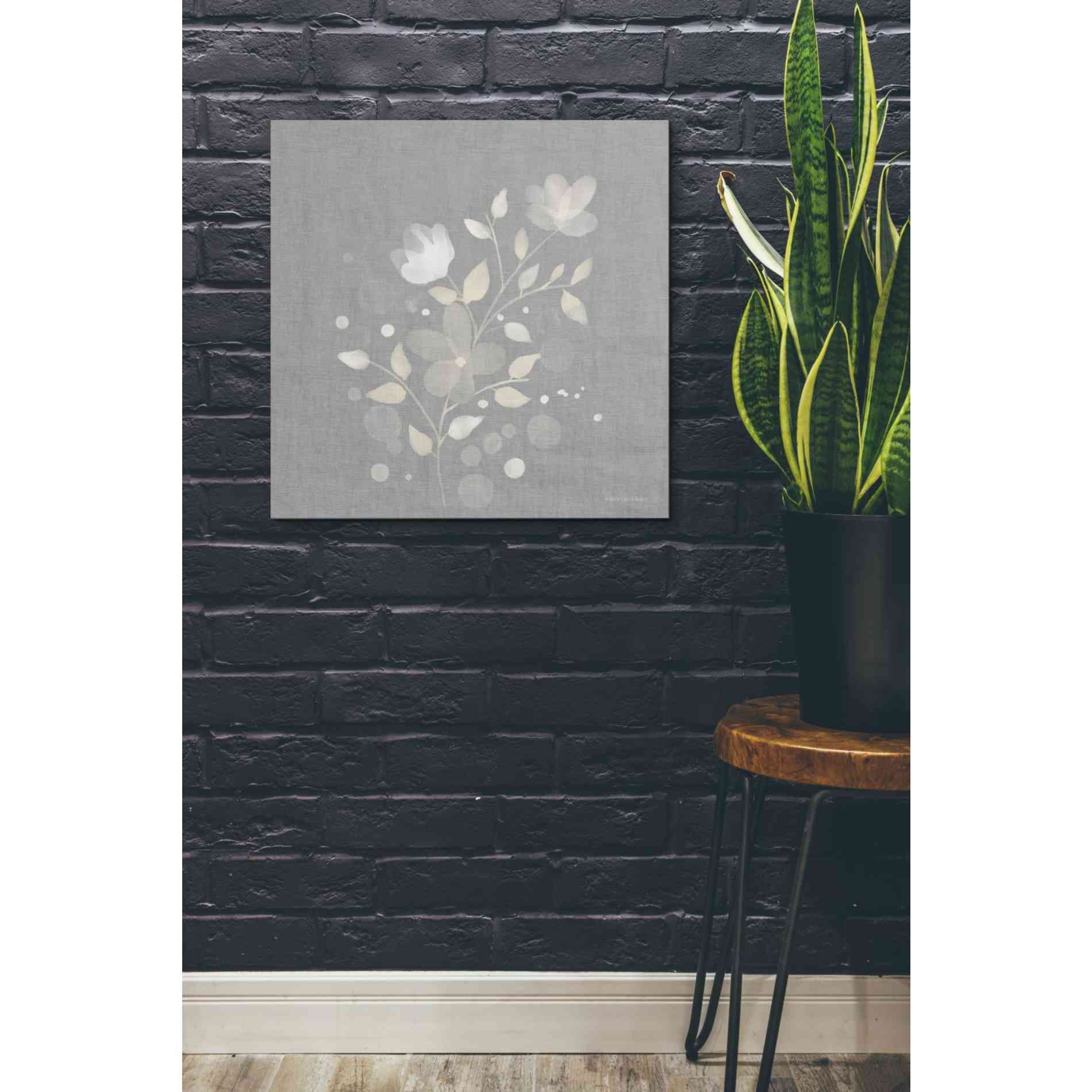 'Flower Bunch on Linen I' by Bluebird Barn, Canvas Wall Art,26 x 26