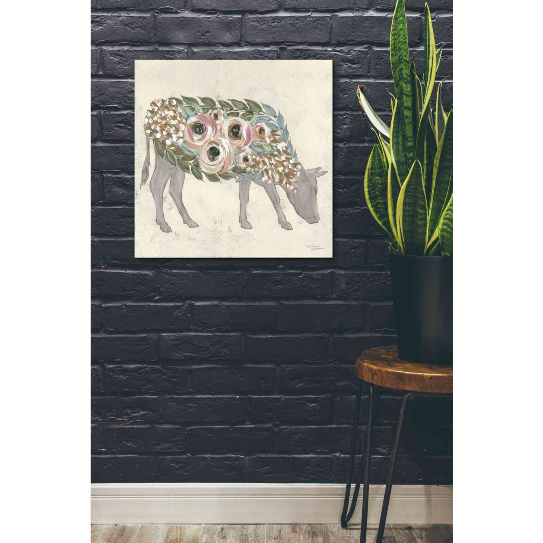 'Annabelle the Cow' by Michele Norman, Canvas Wall Art,26 x 26