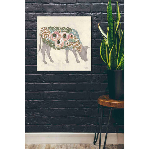 Image of 'Annabelle the Cow' by Michele Norman, Canvas Wall Art,26 x 26