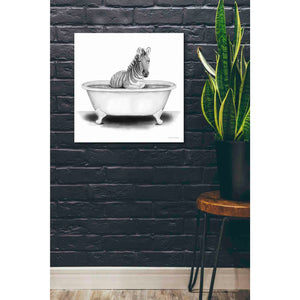 'Zebra in Tub' by Rachel Nieman, Canvas Wall Art,26 x 26