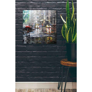 'Manhattan Red Umbrella' by Mark Lague, Canvas Wall Art,26 x 26