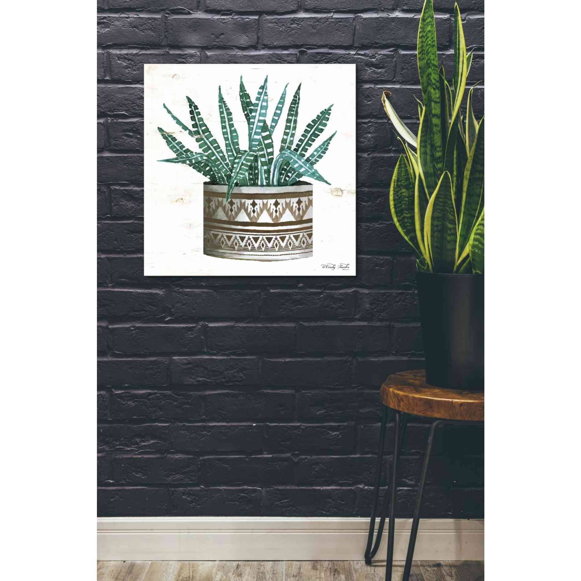 'Mud Cloth Vase V' by Cindy Jacobs, Canvas Wall Art,26 x 26